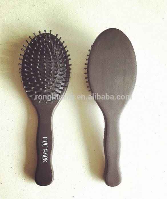 Matt black paddle hair brush