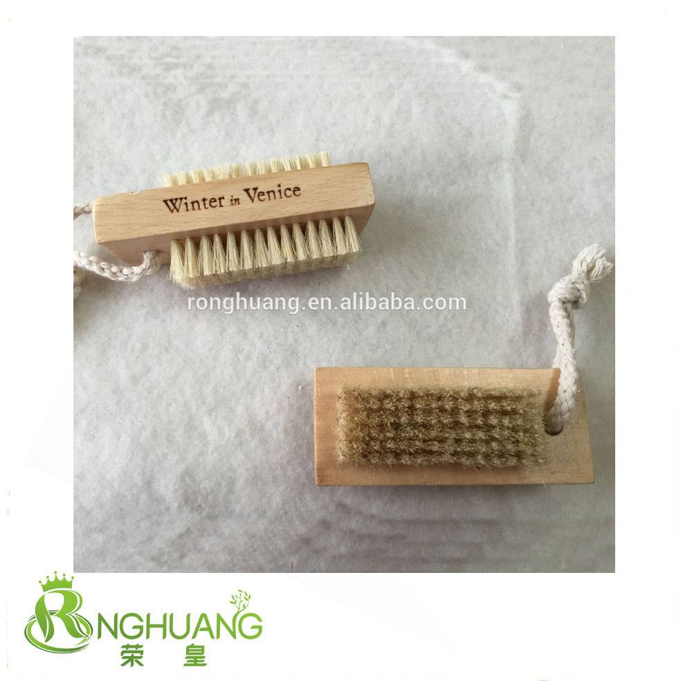 Wooden handle nail brush